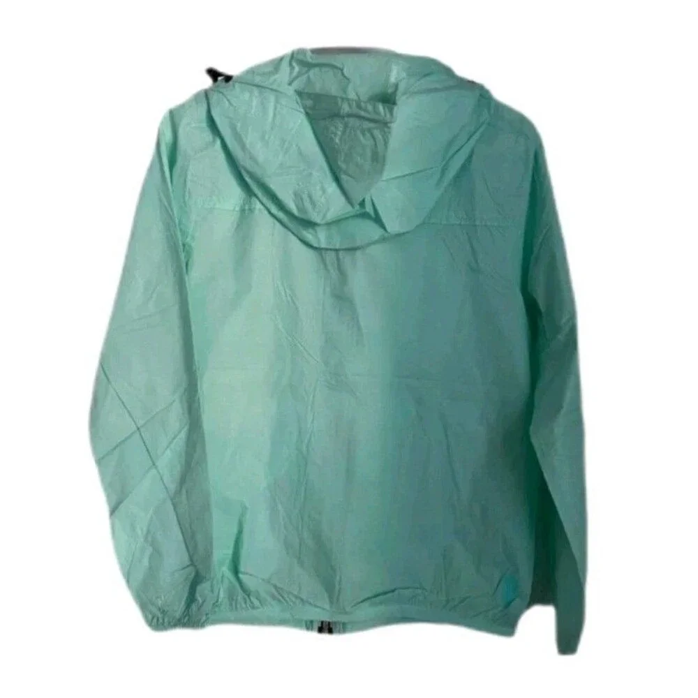 NWOT Peekaboo Beans Rain Coat Jacket Teal Green sz XS Youth (7/8) Zipper Pockets